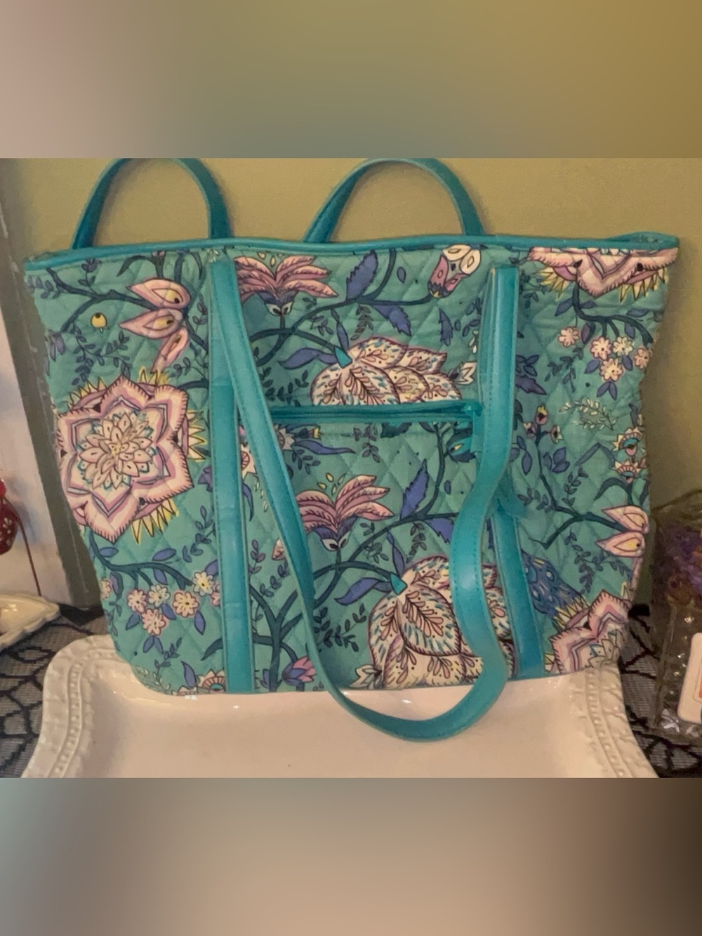 Vera Bradley Peacock Garden tote bag
